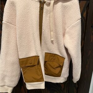 Madewell Cream and Tan Sherpa Jacket